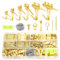 374Stk Bilderhaken Bildaufhänger Set, Bildaufhängeset mit Draht, D Ringe, Augen Schraubösen, Zackenaufhänger, Stahl Haken & Nägel Spiegelwandhängematerial für Haus Büro Foto Bild Malerei Hängen