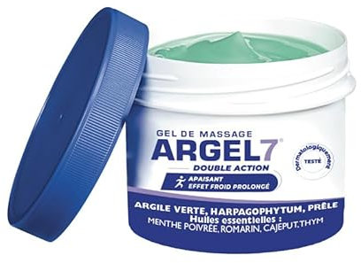 Laboratorio NaturAvignon Argel 7 gel freddo antidolorifico articolare e decontratturante muscolare | Argilla verde, Arpagofito | Gel per massaggio a doppia azione articolazioni e muscoli | 120 mL