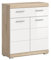 xonox.home Badezimmer Lambada Kommode Schrank Midischrank Badezimmerschrank Badschrank breit in Korpus weiß Hochglanz Korpus Sonoma Eiche hell Nb., ca.74x88x31 cm