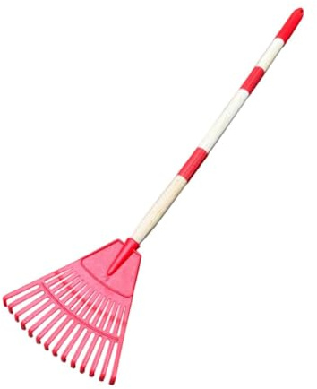 Jiuvaso Rastrello per Foglie Piccolo, rastrello per Bambini, Strumento per Giardinaggio Domestico, per Bambini, arbusti e Giardini, Rosso