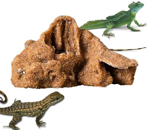 Furtryvl Reptilgrotta – akvariedekor klippsköldpadda skydd för ödlor – dekorativa små akvarium tillbehör baskningsområde landskap akvariedekor för räkor krabba gecko
