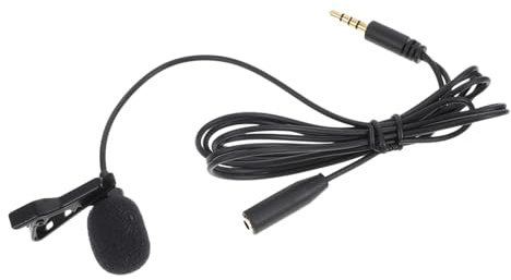 ERINGOGO Micrófono De Solapa Profesional con Cable Clip Portátil para Transmisiones Entrevistas y Clases Online Compatible con Oficina y Salas De Conferencias Negro