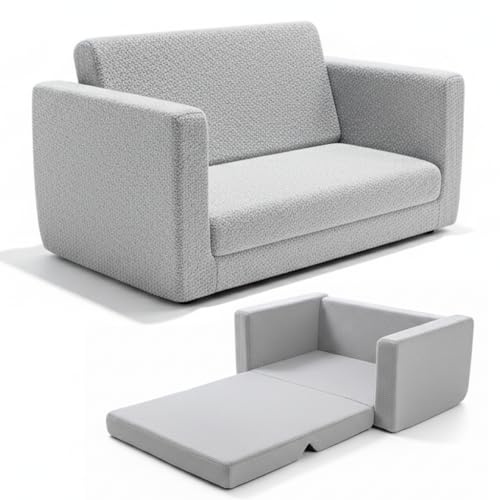 DURAFOAM 2-in-1 Kids Sofa Bed Convertible Toddler Couch – Soft Foam Flip-Out Children’s Lounger with Washable Cover | Kids Chair for Bedroom, Playroom & Gift Ages 2–6
