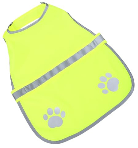 Toyvian Chaleco Reflectante para Perros Tamaño S, Chaleco para Pasear Mascotas en Color Amarillo Fluorescente, Material Ultraligero y Transpirable con Tiras Reflectantes para Seguridad