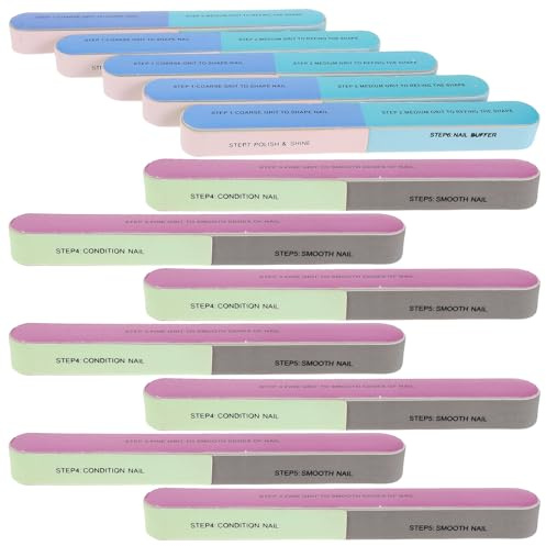 Lurrose Set di Blocchi per Lucidatura Unghie 20 Pezzi 7 Superfici Multifunzione, Lime Abrasive per Modellare, Levigare e Lucidare, Strumento Professionale per Manicure e Uso Domestico