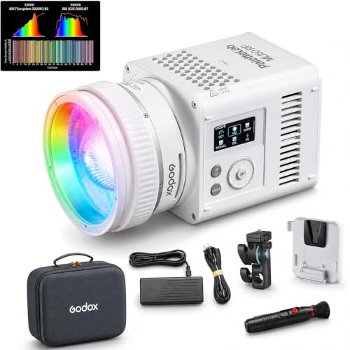 Godox ML150 RF RGBW LED-videolampa 165 W 1800–10000 K vit kompakt portabel | PaletteLab-färgmotor, fem färglägen, 14 FX samt app-, DMX/RDM- och CRMX-alternativ för flexibel färgsättning