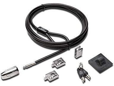 Kensington MicroSaver Schließsystem für Desktop- und Peripheriegeräte 2.0 mit 5 mm Schlüsselsystem, Carbonstahl-Kabel und mehrteiligem Sicherheitssystem - 2,4 m Länge (K64424WW)