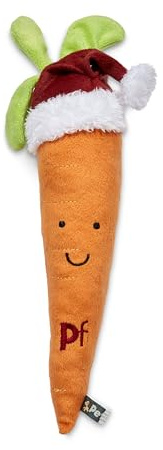 Petface Christmas Carrot, Plush Dog Toy with Built-In Squeaker, Large (Pack of 1)