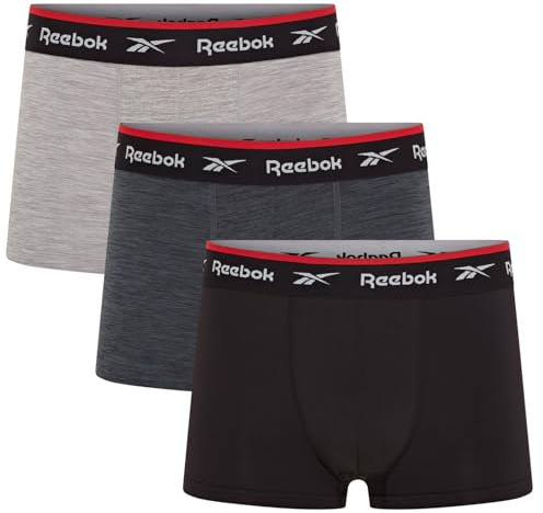 Reebok Redgrave Boxer Sportivi Elasticizzati Traspiranti Multipack Nero | Abbigliamento Uomo Tecnico Quotidiano | Intimo da Uomo Confortevole per Allenamento Lavoro Tempo Libero