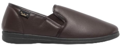 Dr Keller CHRISTOF Mens Faux Leather Wide Fit Full Slippers Brown UK 9