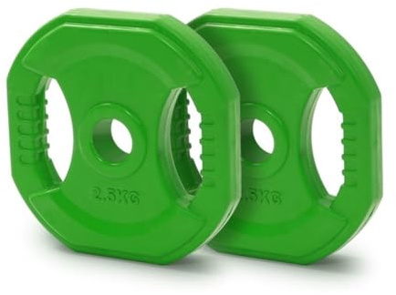 Plates Barbell Standard 1-tums Grip Viktskivor, Set med 2 plattor, Home Lady PU Coating skivstång Equipment 1,25 kg, 2,5 kg, 5kg, 10kg (Size : 2.5kg*2)