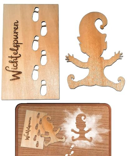 Wichtelschablone Fußabdrücke, Wichtel Zubehör Fußabdruck Schablone, Wichtel Fußspuren Schablone Wichtel Schablone für Böden, Fenstern, Wänden (Wichtelschablone + Fußabdrücke)