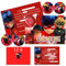 OSOFREE 12x Ladybg Einladungskarten Kindergeburtstag Mädchen mit Umschlag Deutsch, Kindergeburtstags Party Einladungen, Cartoon Geburtstag Einladungskarten Set für Themed Party (A6)