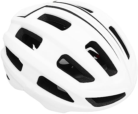 Cykelhjälm, Cykelhjälm 61-65cm Justerbar Andningsbar Lättviktscykelhjälm för Vuxna Landvägscykelhjälm med 21 Ventiler för Män Kvinnor (Vit)