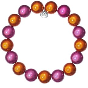 Leslii Reflective Pearls Perlen-Armband Magic 3D-Effekt (Orange-Pink Ø 12mm)
