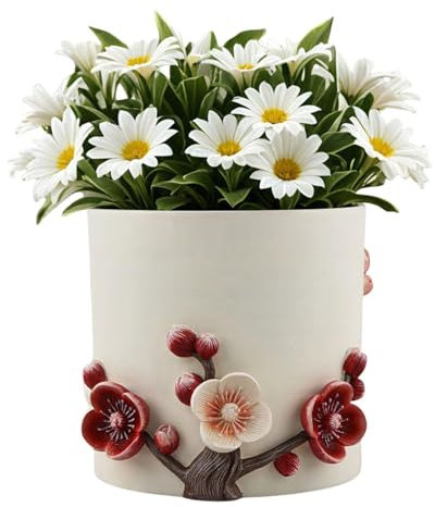 Générique Pot de, Vase - Vase en Relief de Prunier pour Table à Manger - Jardinière de s succulentes, Pot créatif de Grand Calibre pour la Maison, décoration de Jardin intérieur et extérieur, Patio