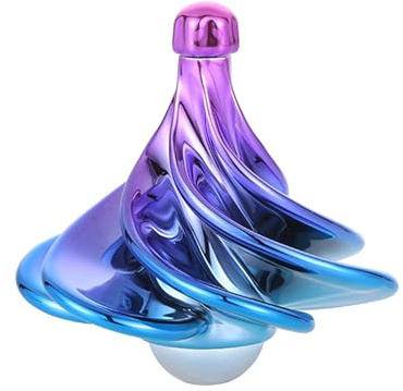 Xafrstyu Bunter Kreisel, Windbetriebener Gyro, Stressabbau-Desktop-Spielzeug, Luftstrom-Drehkreisel zur Entspannung, Valentinstag (Blaulila)
