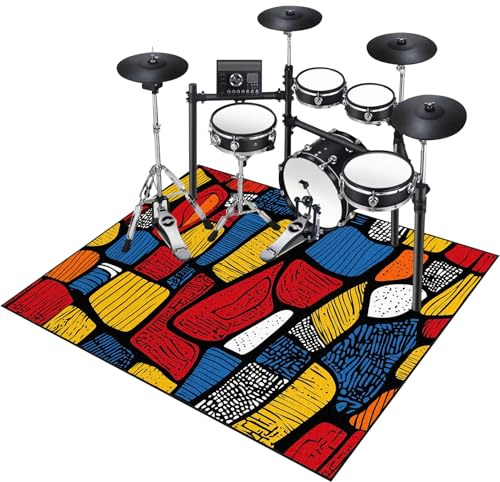 Alfombra para Batería y Percusión Alfombra Bateria Electronica Alfombras Acusticas Piano Alfombras de Batería Acústico Alfombrillas de Tambor Insonorizada Antideslizantes Alfombrilla 160 x 140 cm