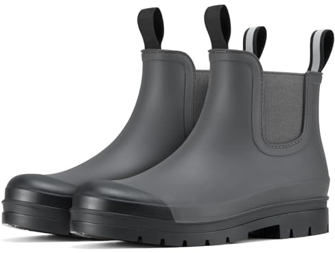 YOLIS Gummistiefel Damen, Wasserdicht Gummischuhe, Rutschsicher Gartenschuhe, Gummistiefeletten Regenstiefel Damen Chelsea Boots mit Komfort-Innensohle