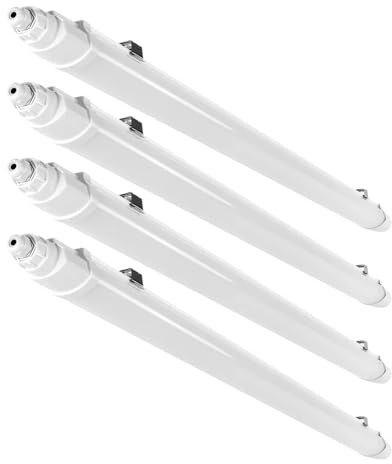 LUXULA 4x LED Feuchtraumleuchte 120cm Wannenleuchte SLIM 36W 4000K Neutralweiß 4320lm - Verknüpfbar - IP65 Wasserdicht - LED Deckenleuchte flach Kellerlampe Garagenlampe - Reihenschaltung