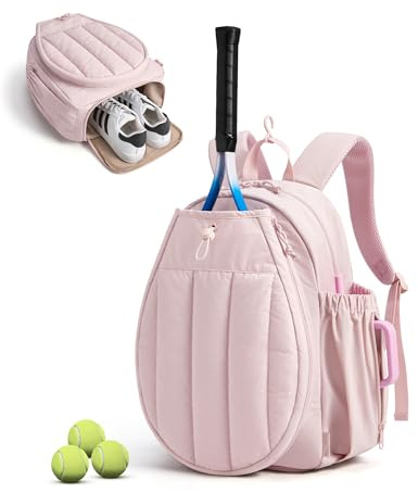 BAGSMART Tennis Gym Bag for Women, Quilted Pickleball 15.6 Laptop Backpack