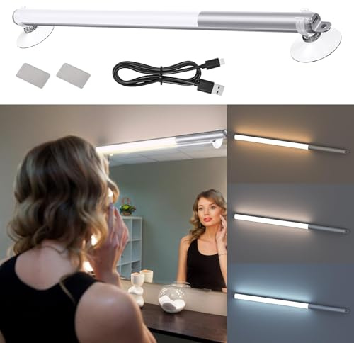 GBKDQQ Lampe de maquillage LED à intensité variable - Lampe de maquillage portable - 35 cm - Avec 10 variateurs d'intensité - Pour salle de bain, voyage et coiffeuse