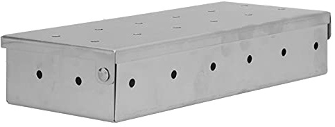 Keenso Scatola per Affumicatore per Barbecue Design di Sfiato Alta compatibilità Gadget per Barbecue Durevoli per Griglia a Gas a Carbone, Scatola per Affumicatore in Acciaio Inossidabile per