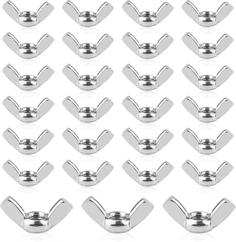 Sunyunze 50 Stück Flügelmutter M6 Flügelmuttern Hochwertige 304 Edelstahl Schmetterlingsmutter Silber Metrische Rostfreie Wing Nut für DIY Tools Möbel Elektronische Geräte Hardware