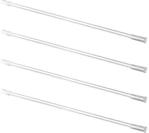 DONFAMDS Bacchette per Tende in Fibra di Vetro 4 Pezzi, Bastoncini Resistenti e Robusti per Tende da Casa con Gancio Trasparente, Aste Regolabili per Finestre