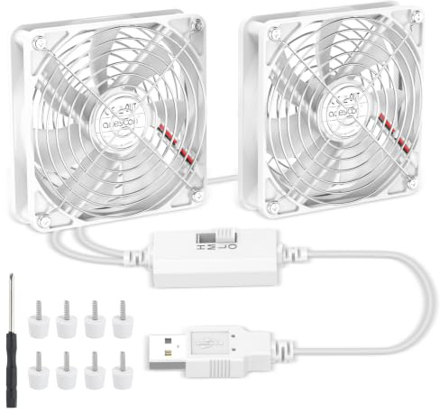 aceyoon Ventilador Dual USB 140mm 5V, Ventilador Doble USB para PC