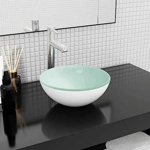 Ordellia Handfat toppmonterat handfat av härdat glas 30 x 12 cm vit finish, 1,2 cm glastjocklek, dräneringshål 4,5 cm för tvättställ badrum