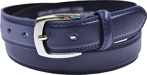 Ossi foderato in pelle 28mm di cintura per bambini - Blu Scuro dimensioni Piccolo (70cm - 80cm)