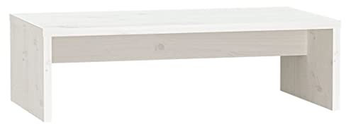 vidaXL Monitorständer Schreibtischaufsatz Monitorerhöhung Bildschirm Aufsatz Bildschirmerhöhung Bildschirmständer Weiß 50x27x15cm Massivholz Kiefer