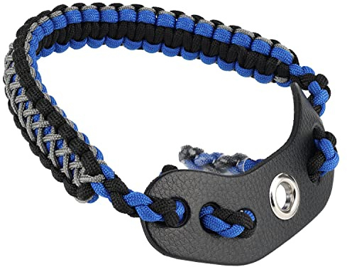 Sunya Archery Correa de muñeca para de Arco Compuesto, Ligera 550 Paracord, Yugo de Cuero Genuino sin Dividir con arandela de latón
