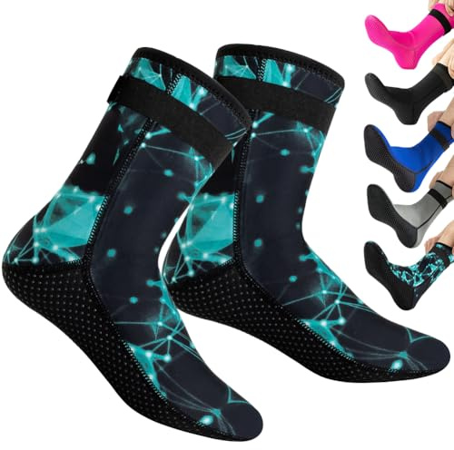 HINATAA Chaussettes en néoprène 3 mm pour homme et femme - Chaussettes de plongée chaudes - Chaussettes de beach-volley pour la plongée en apnée, le surf, la natation, la voile, la plongée, les sports