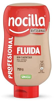 Nocilla, Profesional, Fluida con Sabor Avellanas, Bocabajo sin Aceite de Palma - 750g