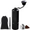 ELMWAY Manual Coffee Grinder – Stainless Steel Burr & Shaft, Dual Bearings, Lightweight Aluminium Body & Handle, Adjustable Grind, ABS Support Frame, Travel Pouch – Black