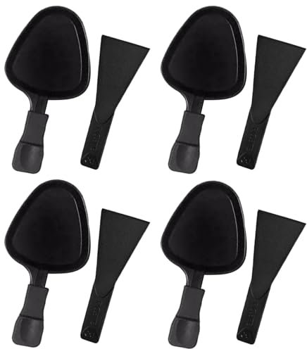 Padella per fusione di formaggio, 4 pezzi, antiaderente, per raclette, per formaggio, per barbecue all'aperto, con spatola, per cucina, ristorante, campeggio