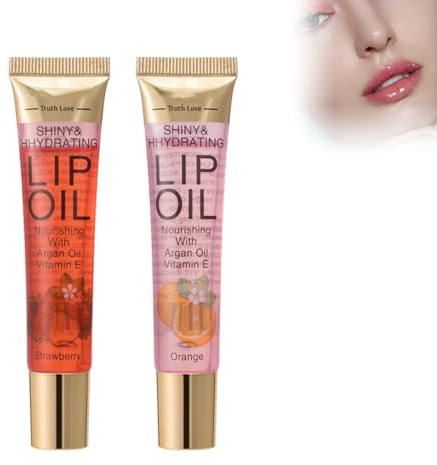 Eazerom 06 2PCS Lip Plumper,Lucidalabbra Trasparente Lip Gloss con Acido Ialuronico,Lip Plumper Volumizzante Labbra Effetto,Olio Rimpolpante per Labbra,Trattamento Lip Filler Volume