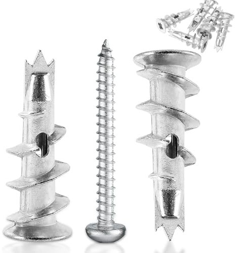 Rigipsdübel, 50 Stück Selbstbohrender Gipskartondübel, Metall Gipskartondübel mit Schrauben, Rigipsdübel Selbsterblockdauger Hohlraumdübel Schrauben Zur Befestigung In Gipsbauplatten Beton Ziegeln