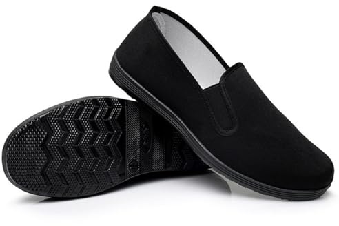 Zapatos de Tai Chi Kung Fu Calzado de Tela para Artes Marciales Tradicionales Chinas Zapatos de Lona para Hombres y Mujeres Black EU Size 38