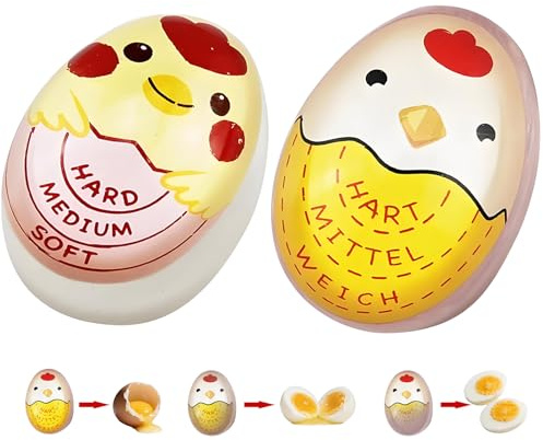 2 temporizadores de huevos para cocinar (duro/medio/suave), temporizador para huevos cocidos para el agua, selección de huevos según la temperatura, temporizador para el hogar, escuela, restaurante
