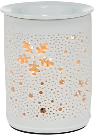 Cabilock Lámpara Eléctrica Aromática Elegante con Luz Nocturna Redonda Hueca para Aceites Esenciales y Ambientador para Dormitorio Baño y Sala de Estar