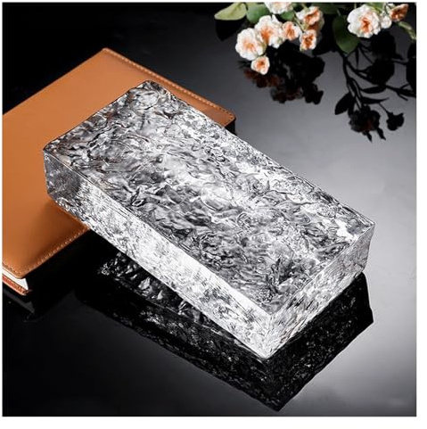 Brique de verre Blocs de verre solides double face, cloison de séparation de pièce, haute transparence, pour la décoration architecturale(Style 3)