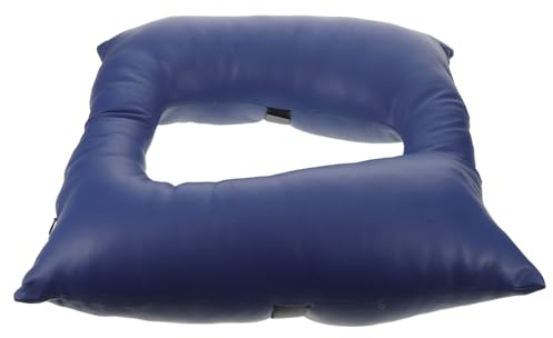 FIXOSHEE Asiento de Inodoro Elevado Acolchado para Personas Mayores, Cojín de Piel Sintética Azul, 41x41 Cm, Asiento Grueso y Cómodo para Baño y Silla con Inodoro
