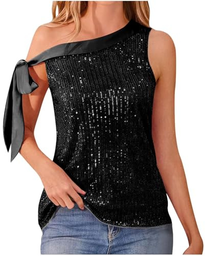 Generisch Top da Donna con Coperture Estive da Donna Top Cami da Donna per Senza Maniche in Slub Cotone con Reggiseno Integrato Ragazze Y2k Ideale per Feste Informali, Nero , M