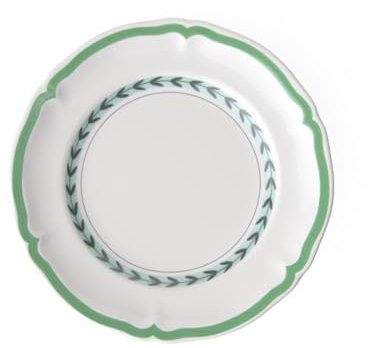Villeroy und Boch French Garden Green Line Brotteller, 17 cm, Premium Porzellan, Weiß/Grün