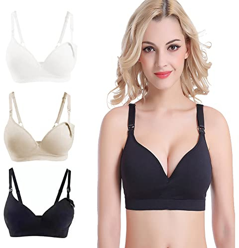 Bllatta Reggiseno Allattamento per Le Donne Reggiseno Coppa Morbida per L'Allattamento al Seno Donne(3pezzi)