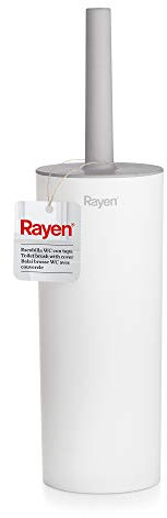 Rayen | Escobilla WC con Tapa | Limpieza Eficiente | Ultra Suave | Color Blanco
