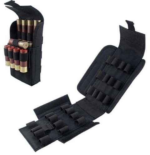 HOUSON 25 Round Shotgun Buttstock, 12GA Gun Ammo Storage Hunting Buttstock Shotgun Cartridge Shell Holder Rifle Butt Stock Magazine Pouch